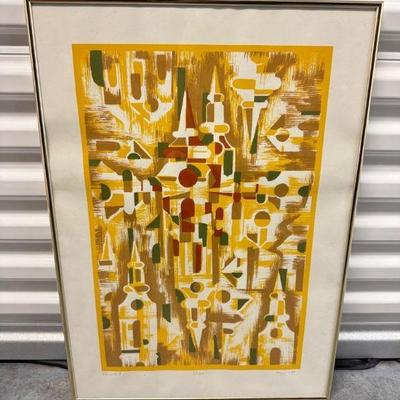MCM George Hegyi (1922 - 2001) Signed & Framed Print - Towers II, 1988	