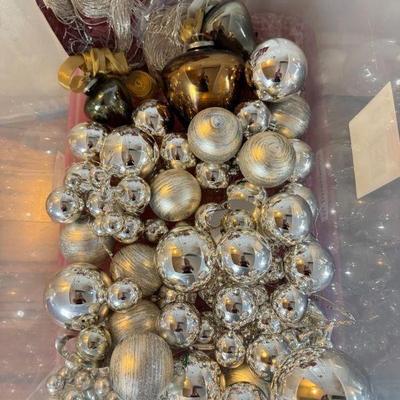 Elegant Silver Toned Christmas Ornaments + E18Hteen Karat Ornaments	