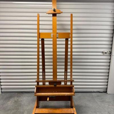 Heavy Duty Extra Large H-Frame Studio Easel w/ Casters & Storage Tray	