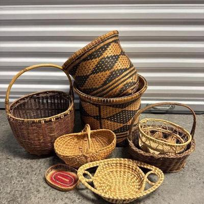 Vintage Woven Baskets -  Assorted Shapes & Sizes	