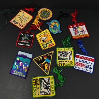 Collection of Colorful Vintage Bicycle Finisher Patches	