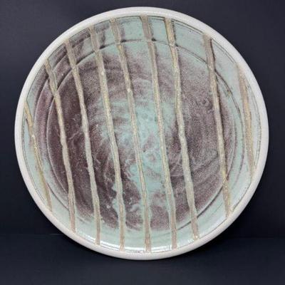Heavy Ceramic Wall Plate w/ Textured Design - Large	