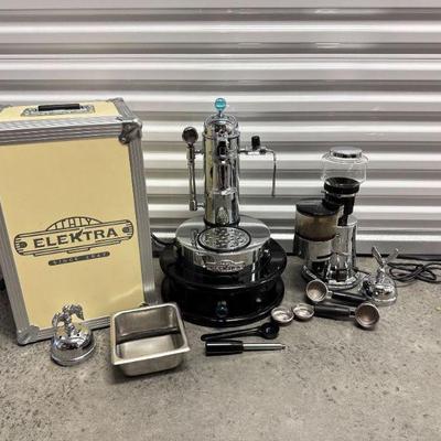 Elektra Espresso Machine Set + Coffee Grinder - Retro  Style	
