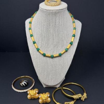 18k Gold Electroplated Ring, Dragon Bracelets, & More Vintage Items	