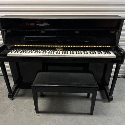 Kemble Elegant Black Upright Piano	