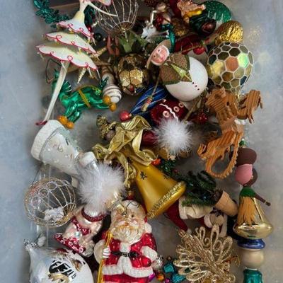 Blown Glass Ornaments & Potential De Carlini Italian Green Horse	