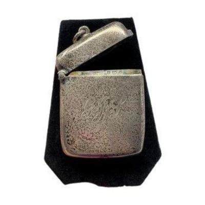 Antique Sterling Silver Matchstick Holder w/ Monogram - Approx. 40.30g	