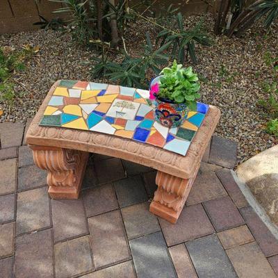 Stone Bench With Glass Top