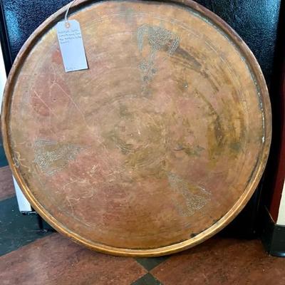 Antique Large Serving tray from the Turkish Sultan  family. Tray used by Turkish royalty to serve food and drinks. over 100 + years old.