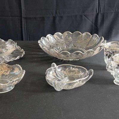 Ot25 vintage silver city glass co dishware