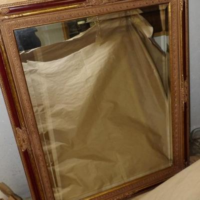 Hardwood and Gold Framed Mirror