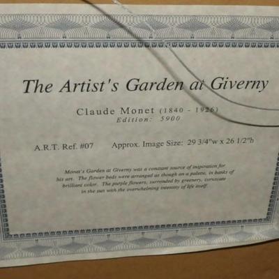 Entitled The Artist's Garden at Giverny by Monet