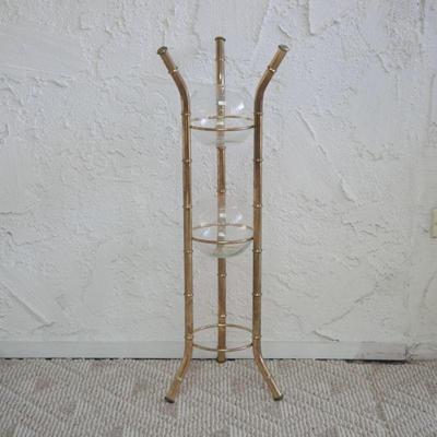 Brass & Glass Bowl 3-Tier Stand