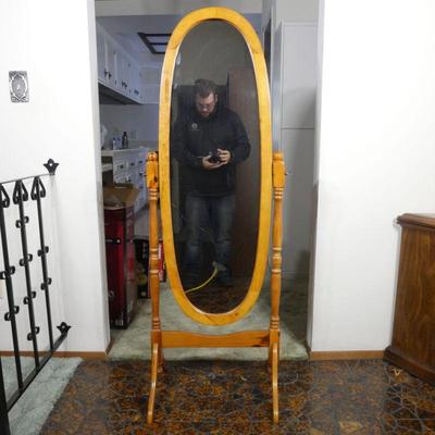 Oval Chevel Floor Mirror by Powell
