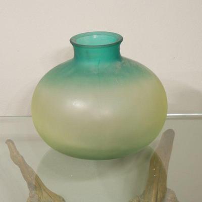 Large Satin Frosted Glass Vase