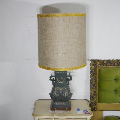 Pair of Large Chinoiserie Cast Bronze Table Lamps