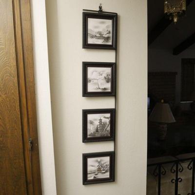4-Tier Stacked Framed Ceramic Tile Art