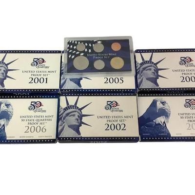 TN17 2000-2006 Mint Proof Sets	Includes full set for 2000, 2001, 2002, and 2005, as well as state coin sets for 2003 and 2006. Does not...