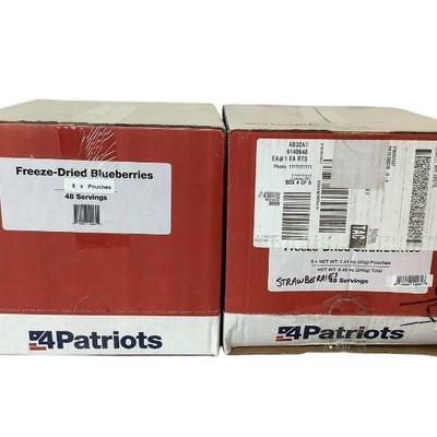TEWA812 4Patriots Freeze Dried Berries	Freeze dried blueberries and freeze dried strawberries. Both sealed in shipping box still. Six...