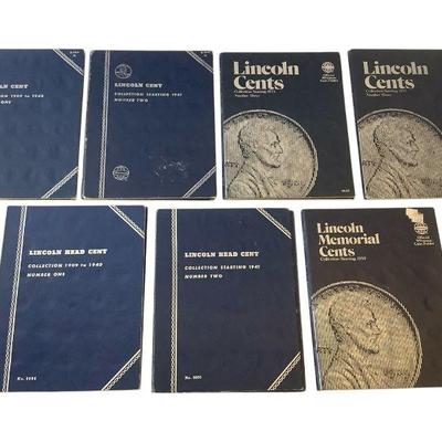 TN18 Group Of Lincoln Head Penny Collection Folders	Seven partially filled Lincoln penny collector's books.
