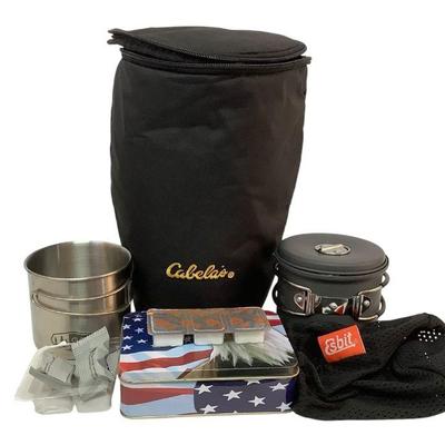 TEWA204 Esbit Solid Fuel Cook Set & More	Esbit cook set with some Wetfire starting tinder. Also comes with a Cabelas storage pouch.
