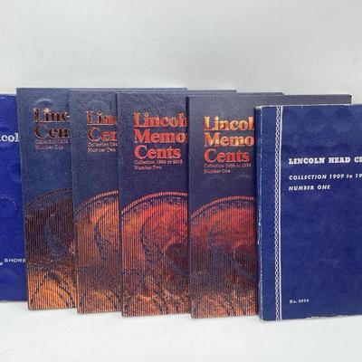 TN99 Six Lincoln Cent Books	Not all books are complete. 
