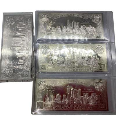 TN29 Four Silver Leaf 9-11 Notes	Three certificates. One note has a fold in the corner. 
