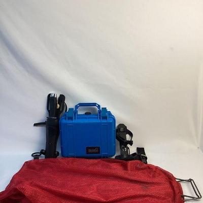TEWA718 Diving Accessories	Lot includes 2 knives in sheaths and a hard case kit full of first aid and other supplies.
