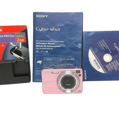 TEWA822 Sony Cybershot Camera	Cybershot DSC w120 camera. Includes charger, battery, connection cord and instruction manuals. Tested and...