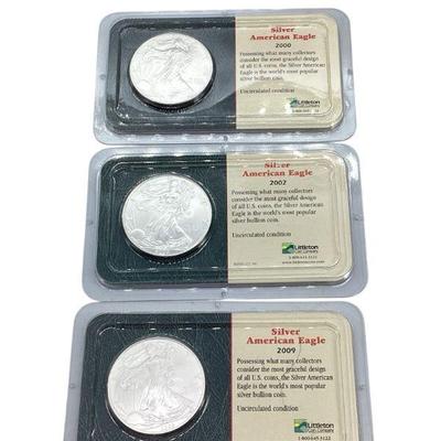 TN22 Three Silver Eagles 2000, 2002, 2009
