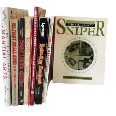 TEWA810 Vintage Firearm Books	Assortment of firearm, military history, and army educational books. Nine books in total.
