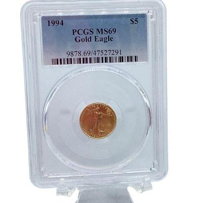 TN75 1994 $5 American Eagle Gold Coin PCGS MS69
