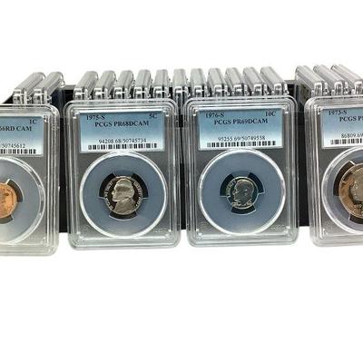 TN15 Twenty Slabbed PCGS 70s Coins	Includes half dollar, dimes, buckles and pennies

