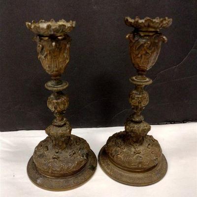 PAIR OF ORNATE CANDLESTICKS