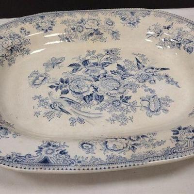 ANTIQUE BLUE TRANSFER WARE PLATTER