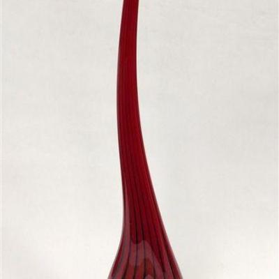 MCQUAID ART GLASS BUD VASE SCULPTURE