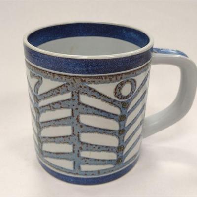 Royal Copenhagen Fajance mug, Dorte Schierupe design with sterling silver