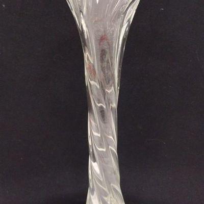 ARTS & CRAFTS TWISTED STRETCHED GLASS VASE