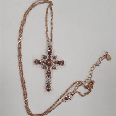 ROSE GOLD PLATED STERLING CROSS