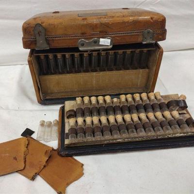 AS IS ANTIQUE 1800'S LEATHER APOTHECARY KIT