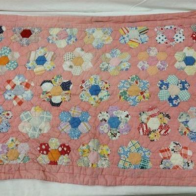 ANTIQUE DOLL BED QUILT
