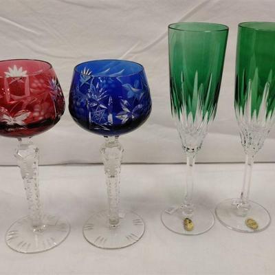 BOHEMIAN CUT TO CLEAR GOBLETS