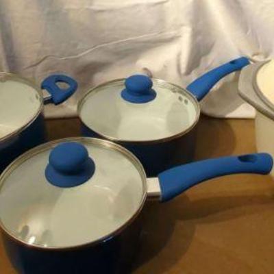 Vintage Blue Enamel Cookware Set