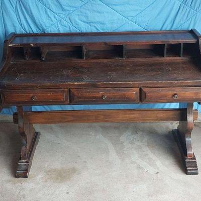 Vintage Solid Wood Desk Needs TLC restoration