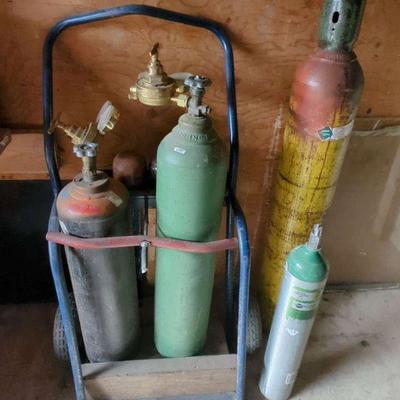 Oxy-Acetylene Welding and Cutting Setup W/ Welding Helmet