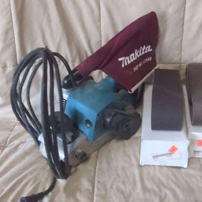 Makita Belt Sander With Two boxes New Belts