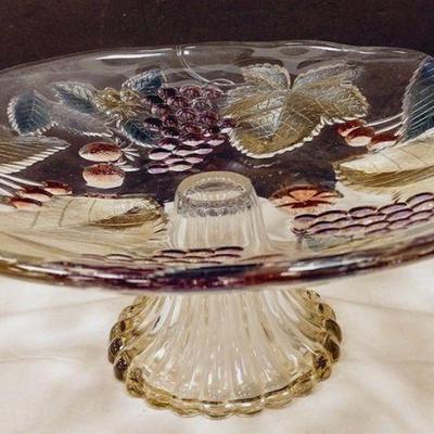 footed glass compote
