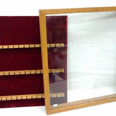 Solid oak collector spoon cabinet