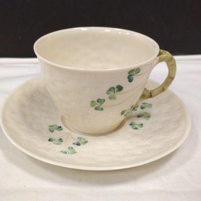 Belleek cup/saucer gold mark
