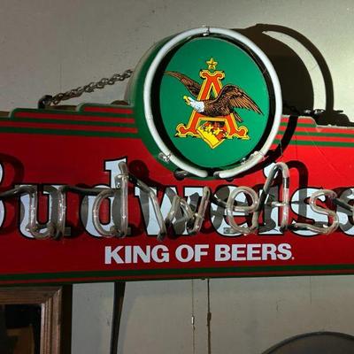 Vintage Budweiser King of Beers Neon Sign